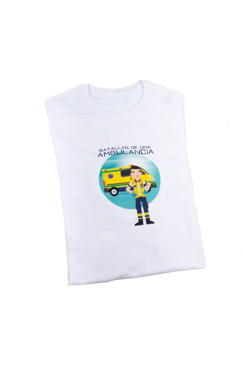 T-shirt Branca Homem – Batalhas de uma Ambulância-zoom-