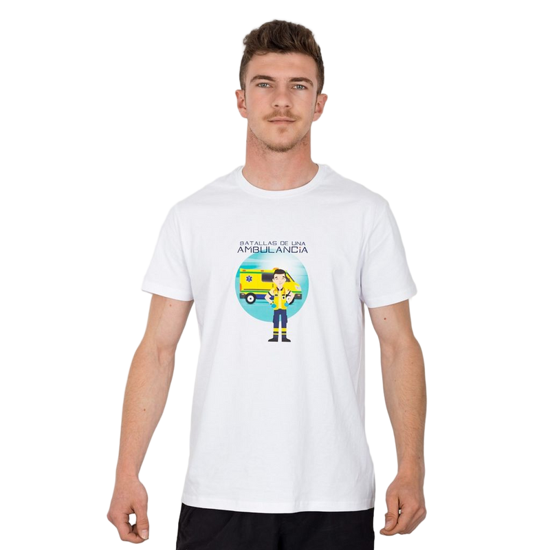 Men's White T-Shirt – Battles of an Ambulance-zoom-
