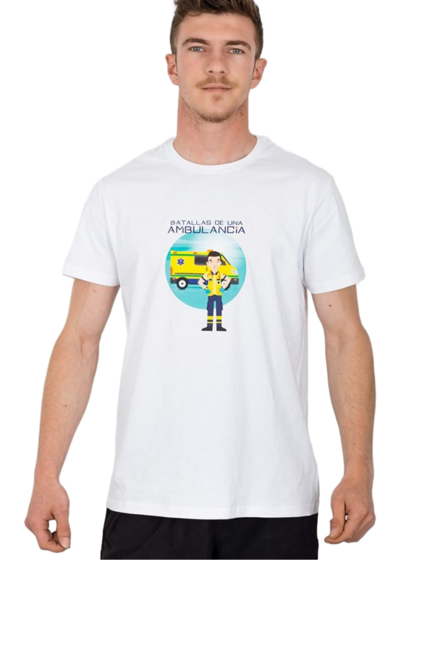 T-shirt Branca Homem – Batalhas de uma Ambulância-1