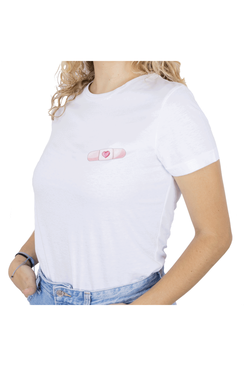 T-shirt branca para mulher - tirita @elartedecuidar_-zoom-