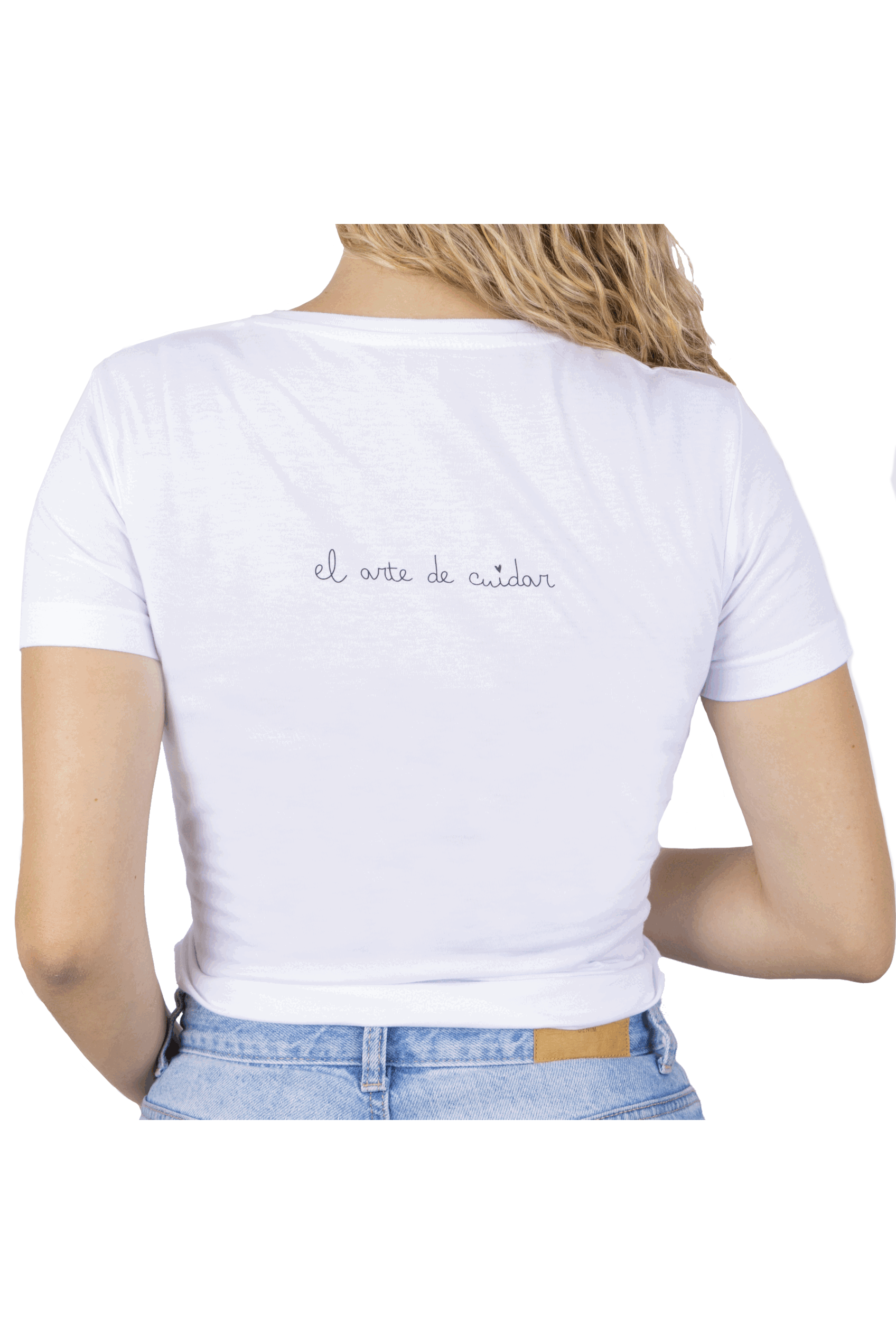 T-shirt branca para mulher - tirita @elartedecuidar_-3