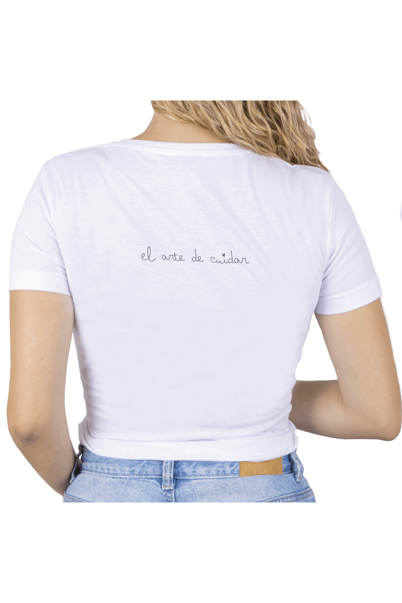 T-shirt branca para mulher - tirita @elartedecuidar_-zoom-