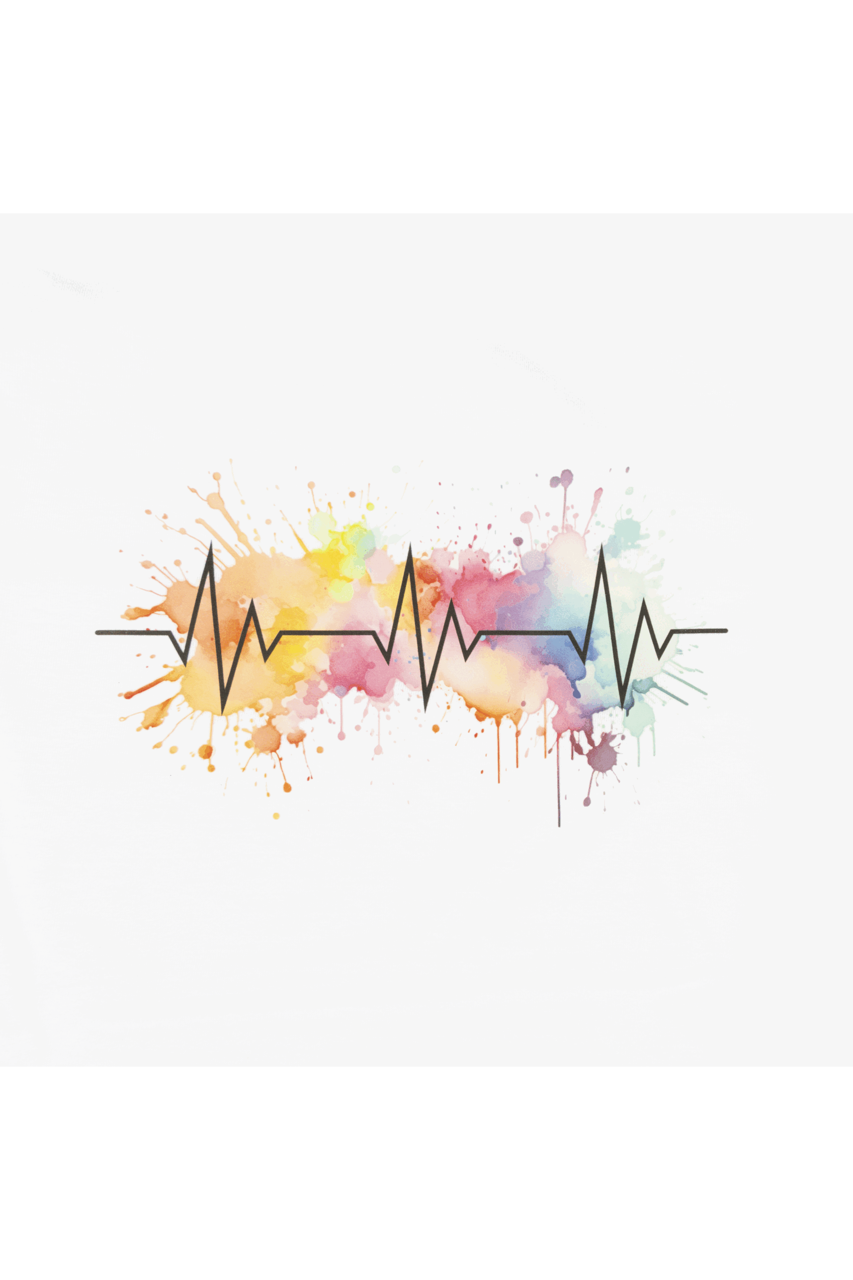 Women's White Printed T-Shirt - EKG Splash-zoom-4