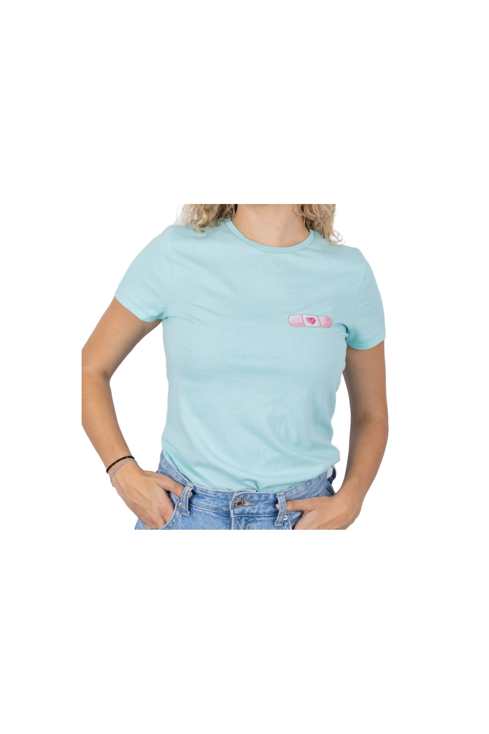Eco Women's Aqua T-Shirt - Band-Aid @elartedecuidar_