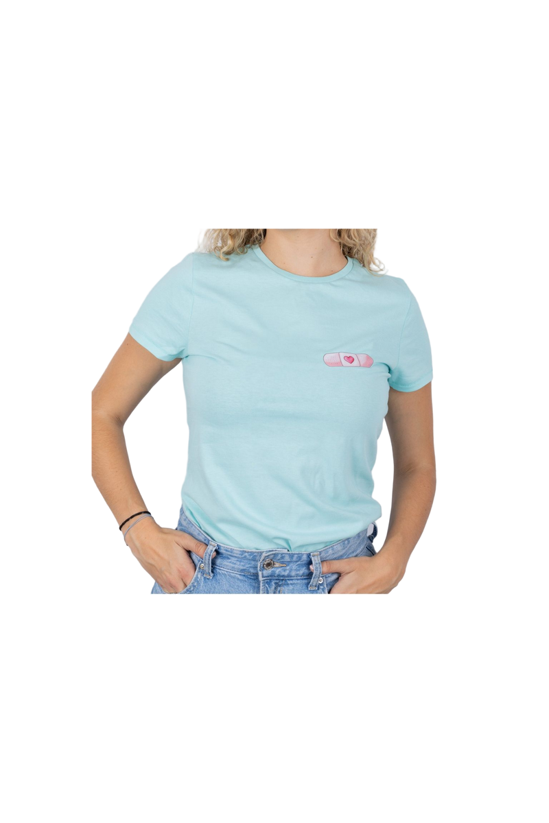 Eco Women's Aqua T-Shirt - Band-Aid @elartedecuidar_-zoom-