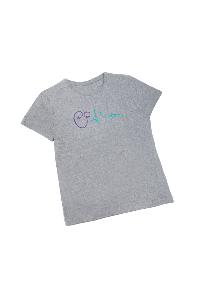 T-shirt cinzenta de mulher - estampada-zoom-