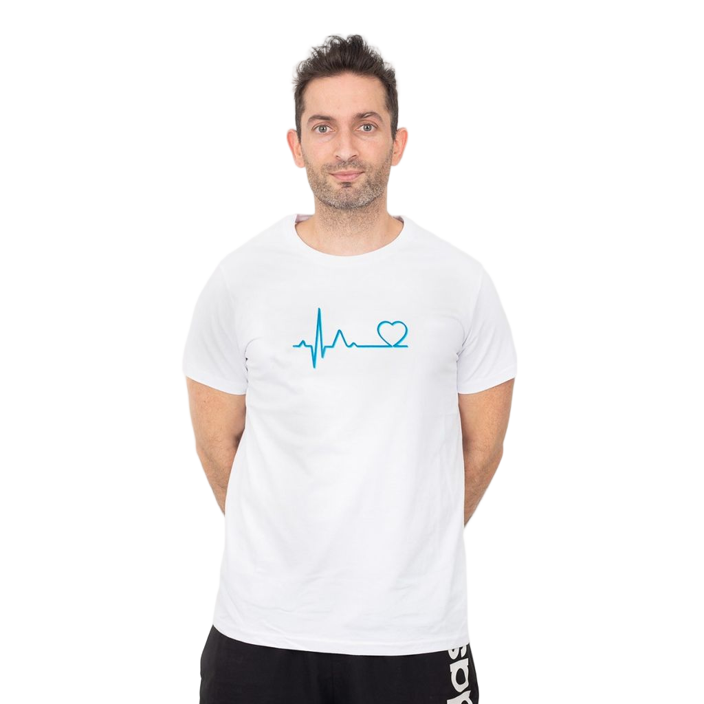 Men's White Printed T-Shirt