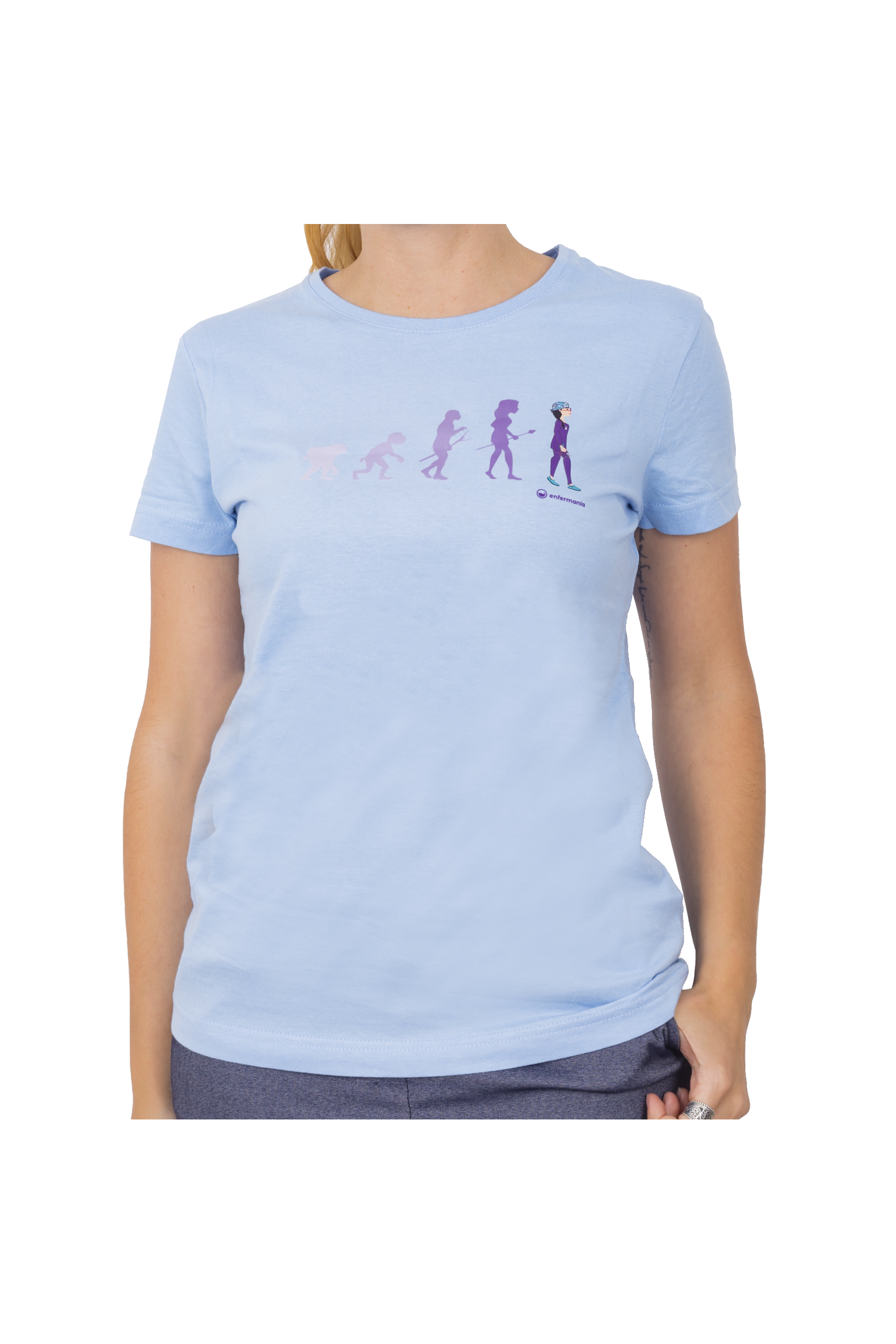 T-shirt azul-claro mulher - estampada-1