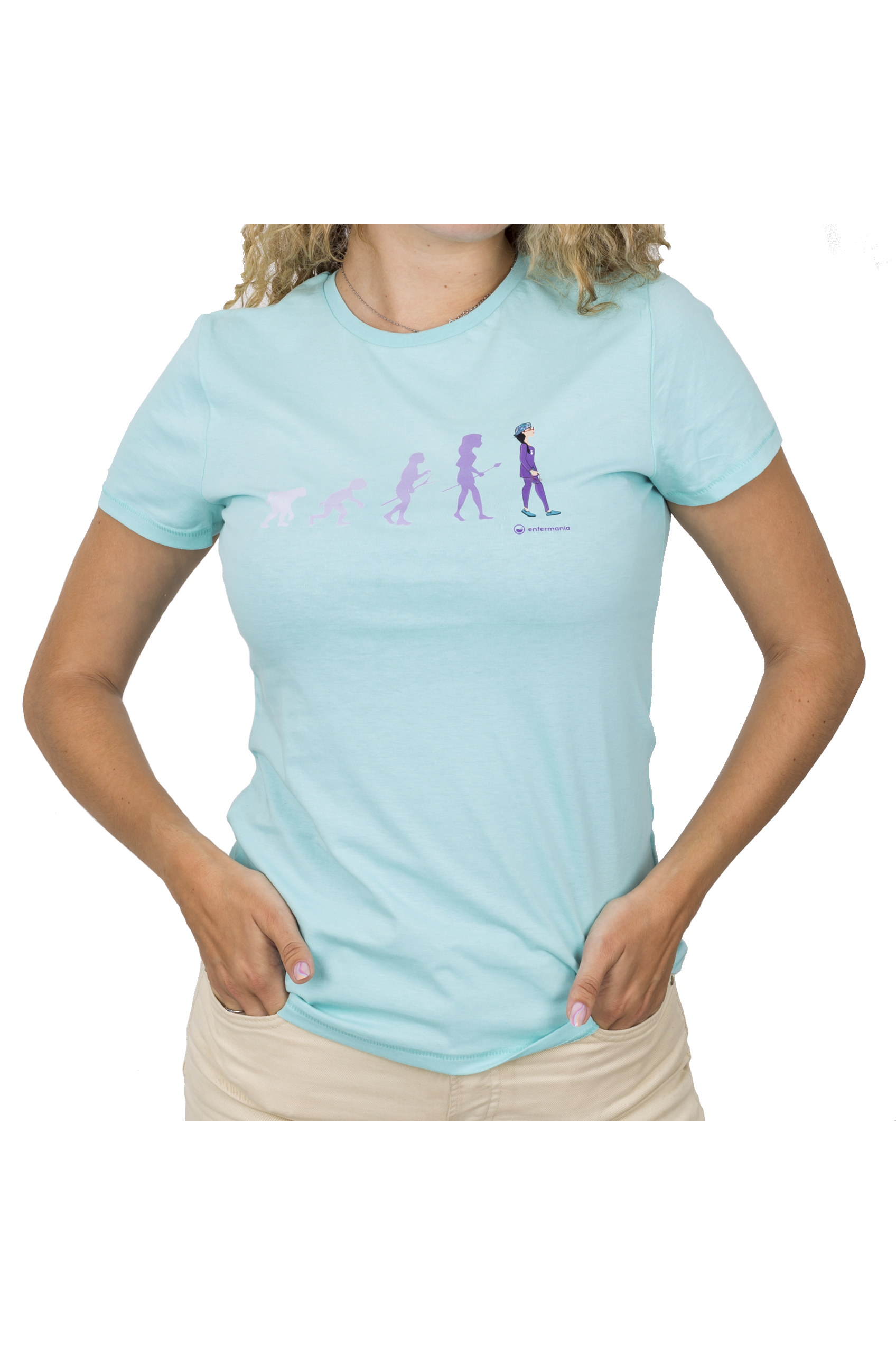 T-shirt Eco senhora Aqua - estampada-1