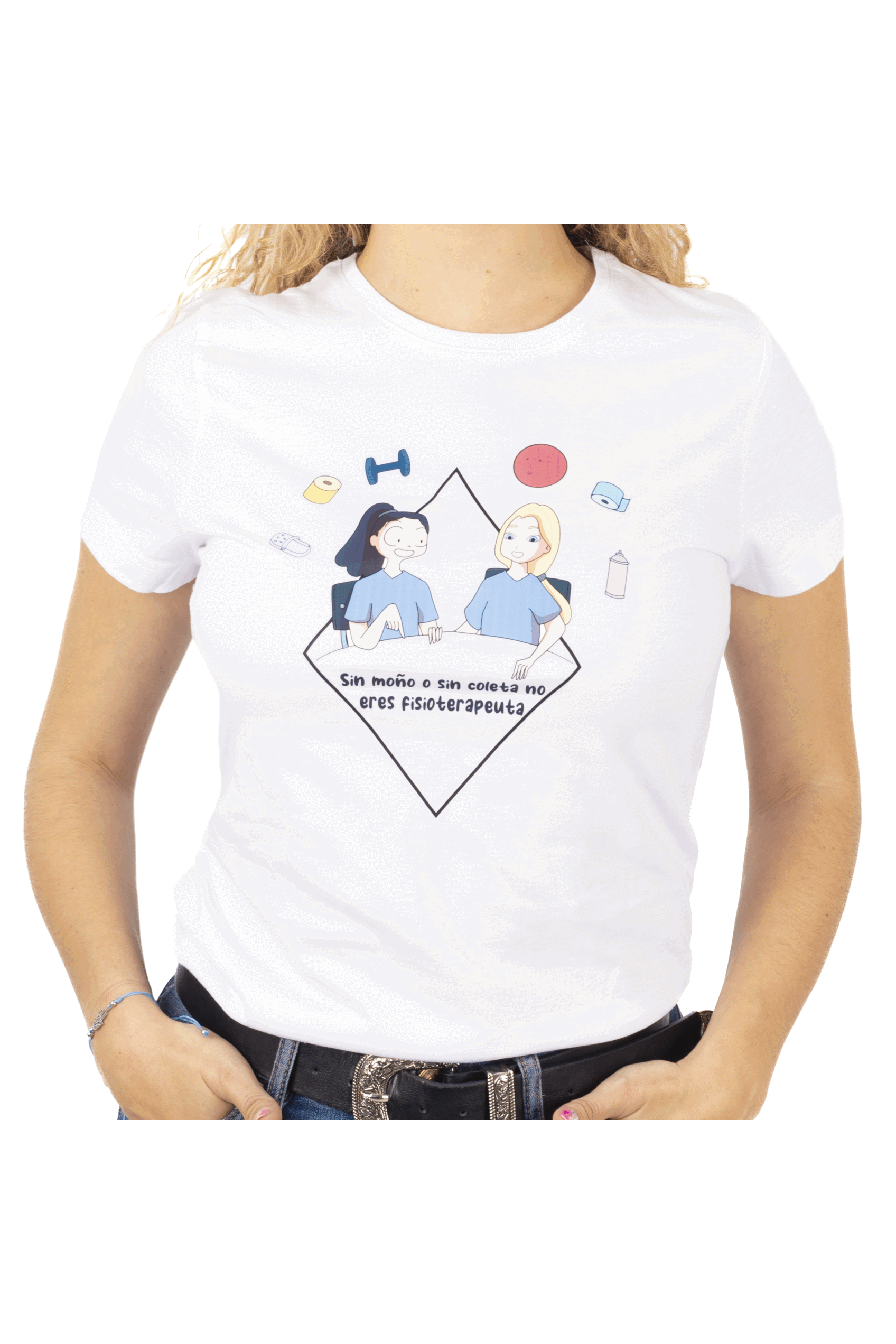 T-shirt branca mulher - És fisioterapeuta-zoom-1