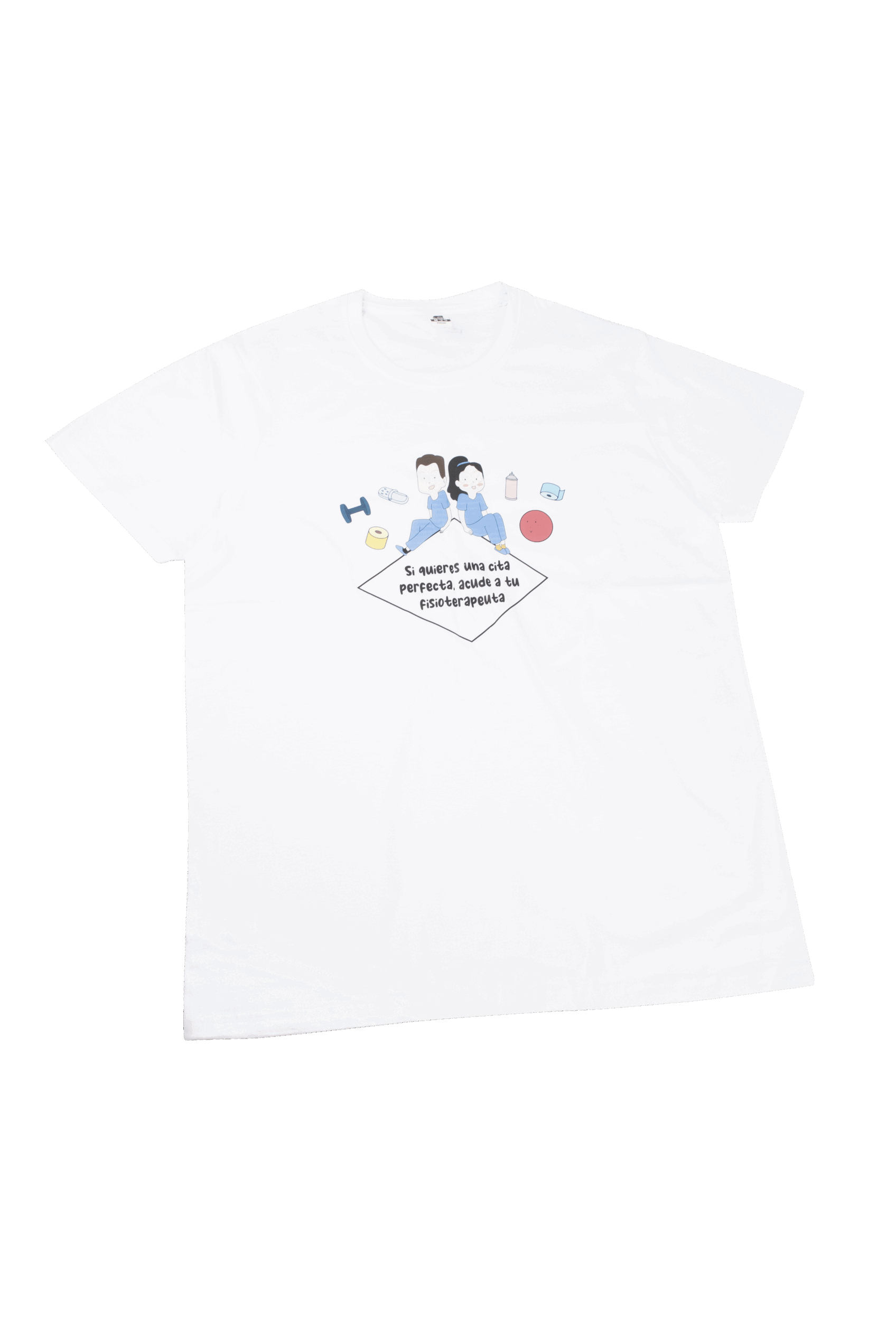 T-shirt branca unissexo - Vá ao seu fisioterapeuta-zoom-2