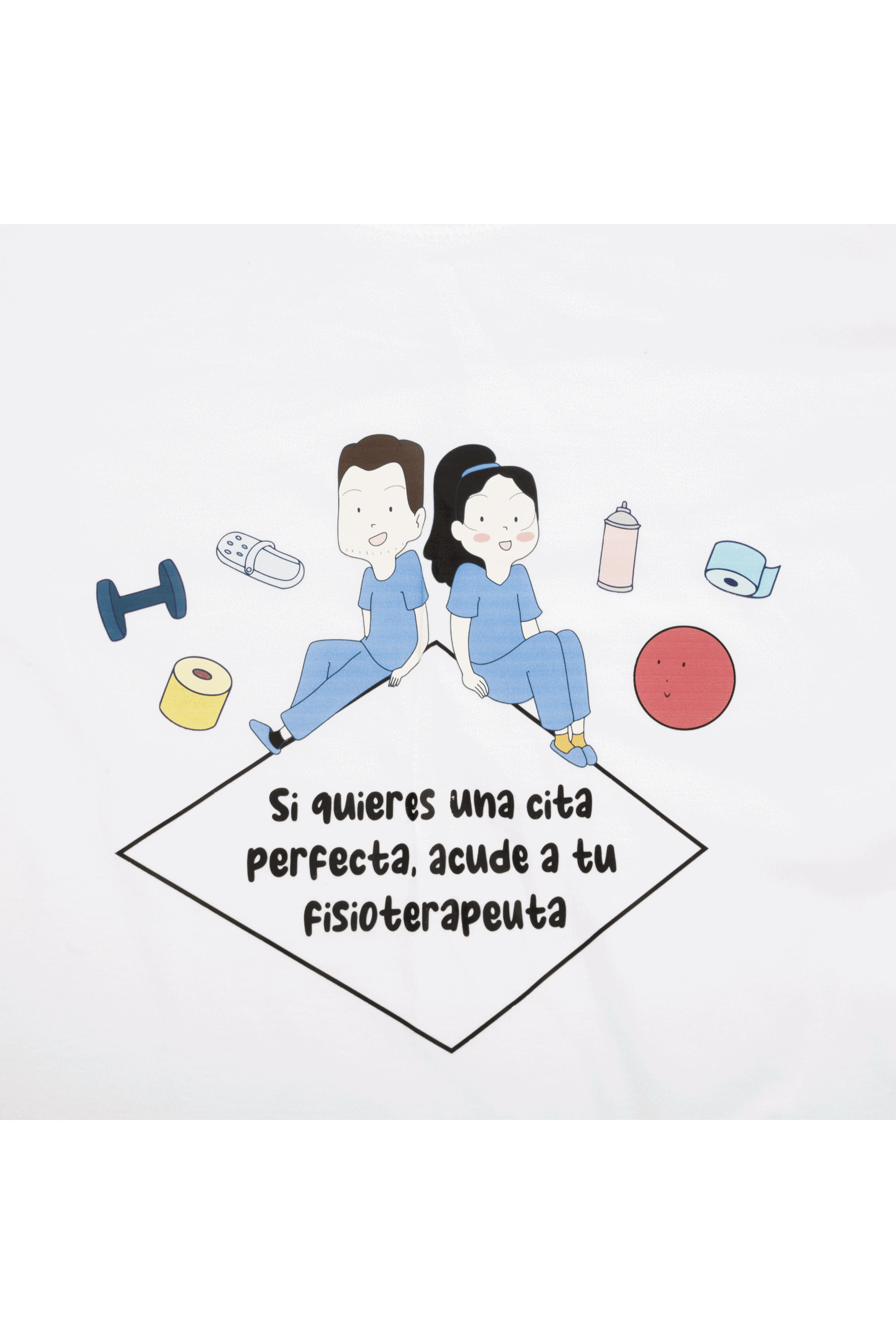 T-shirt branca unissexo - Vá ao seu fisioterapeuta-zoom-3