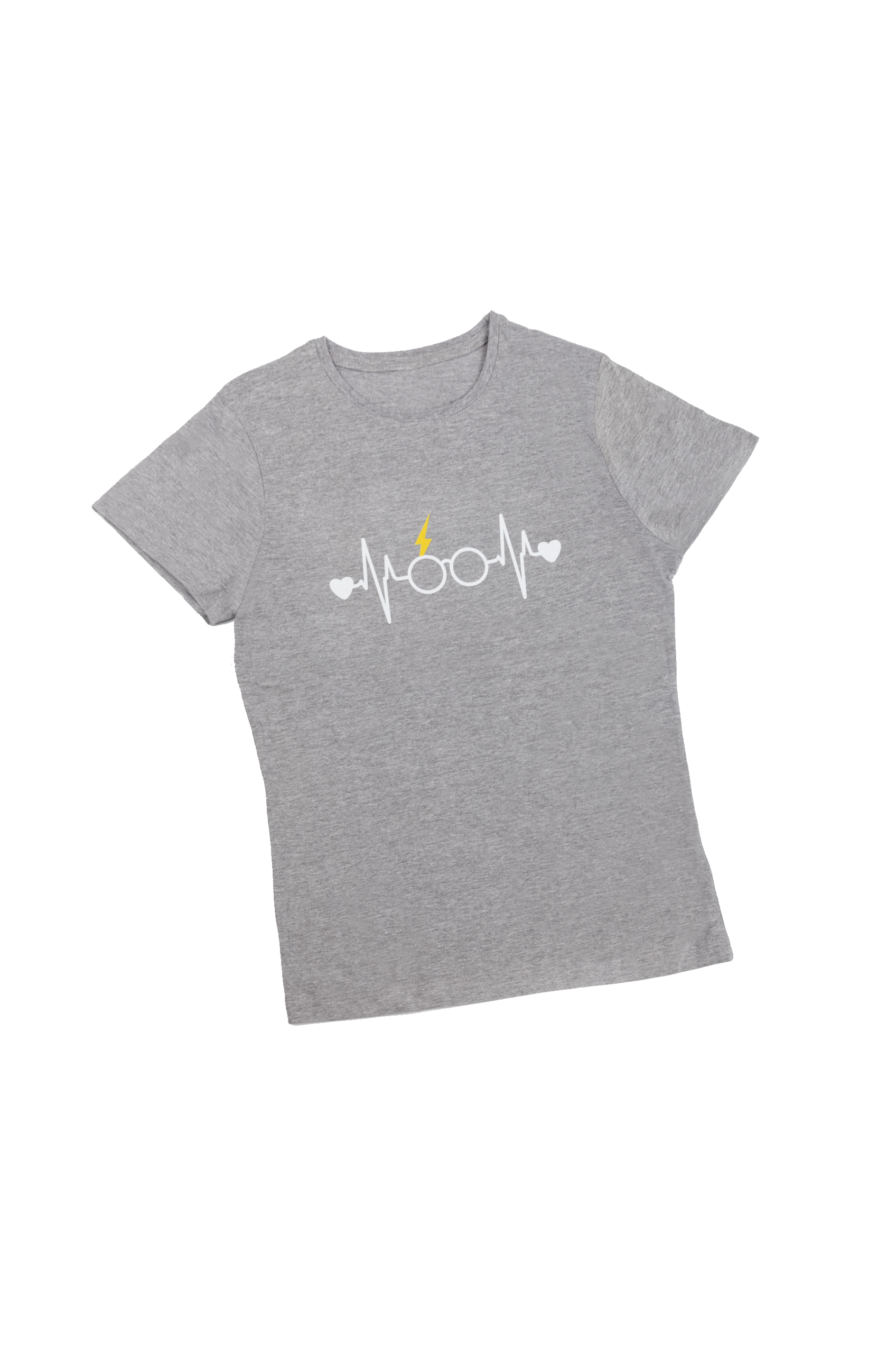 T-shirt cinzenta de mulher - estampada