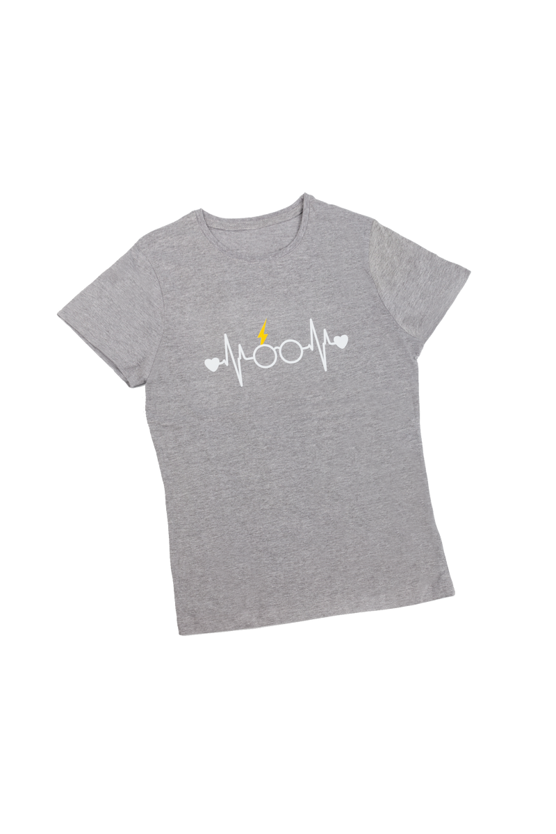T-shirt cinzenta de mulher - estampada-zoom-