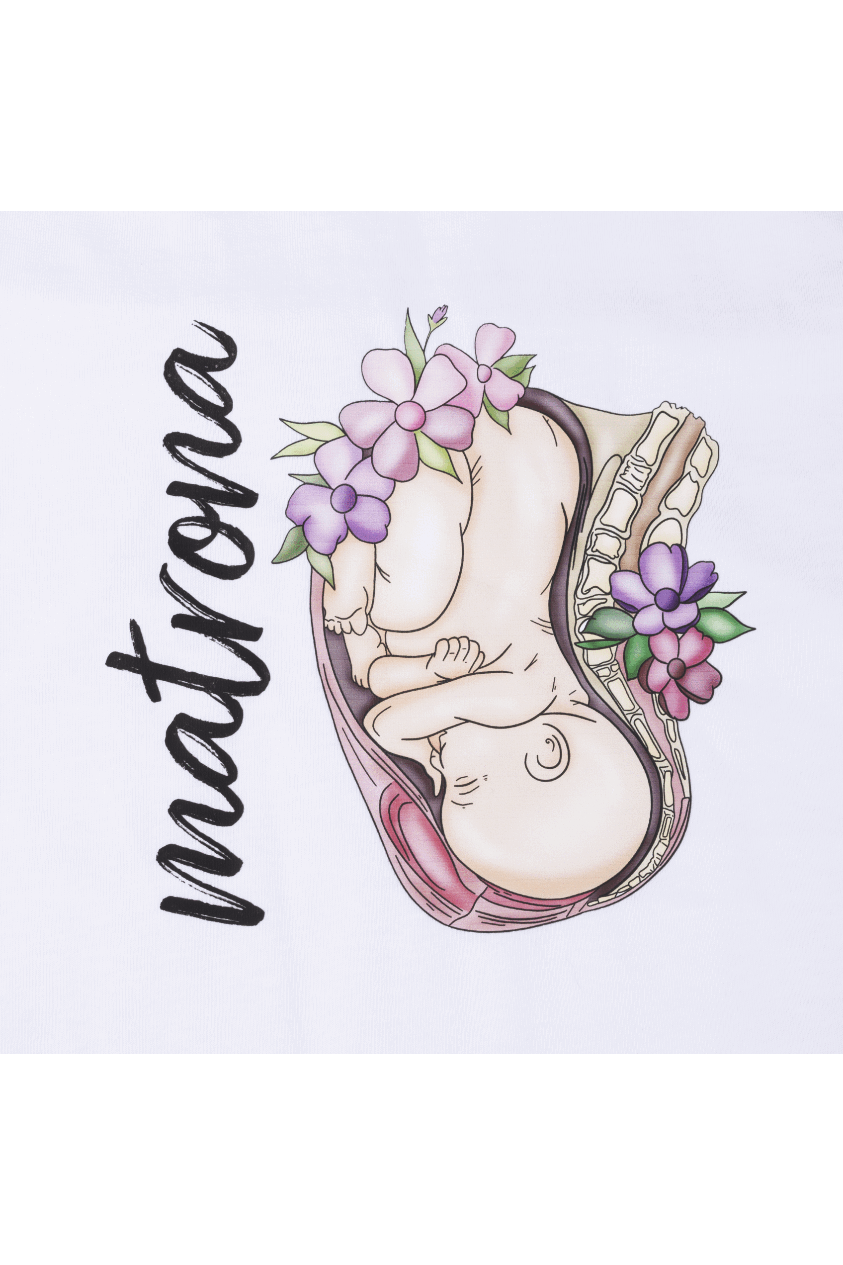 Women's white t-shirt - Matrona Vida @elartedecuidar-3