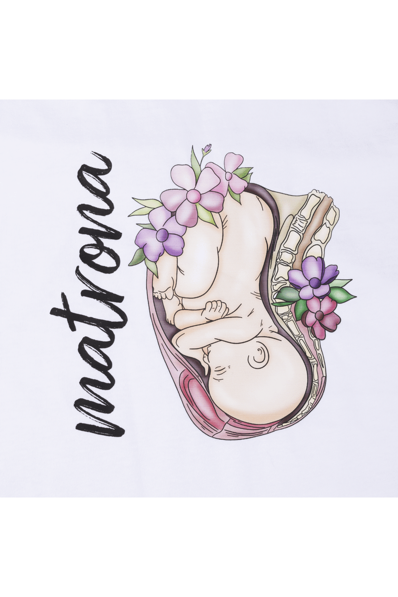Women's white t-shirt - Matrona Vida @elartedecuidar-zoom-