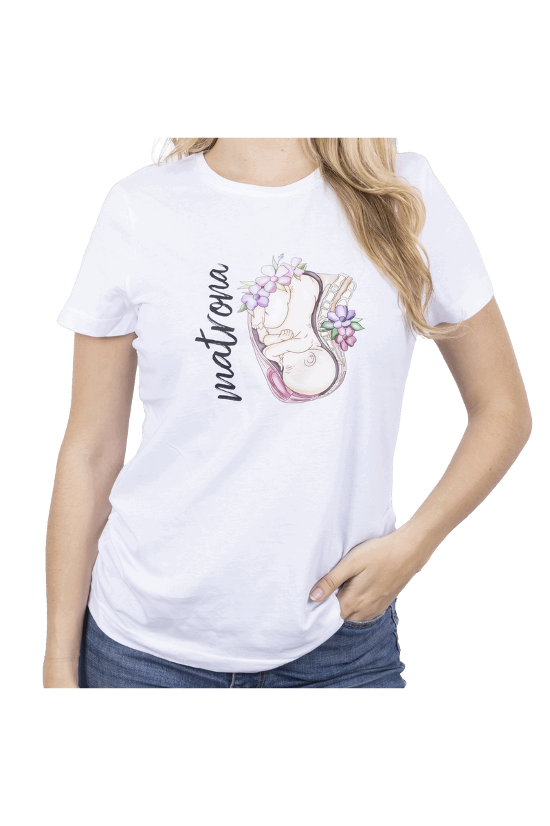 Women's white t-shirt - Matrona Vida @elartedecuidar-zoom-