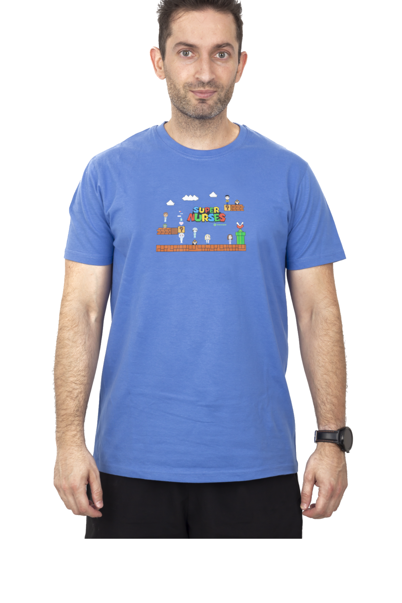 T-shirt Estampada Azul Clássico para Homem