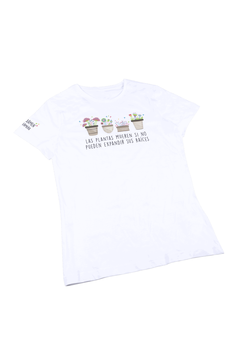 Camiseta blanca mujer - Plantas-zoom-