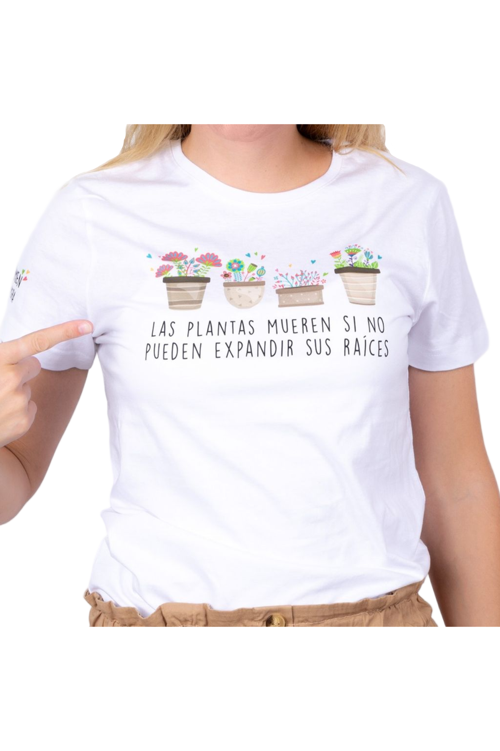 Camiseta blanca mujer - Plantas