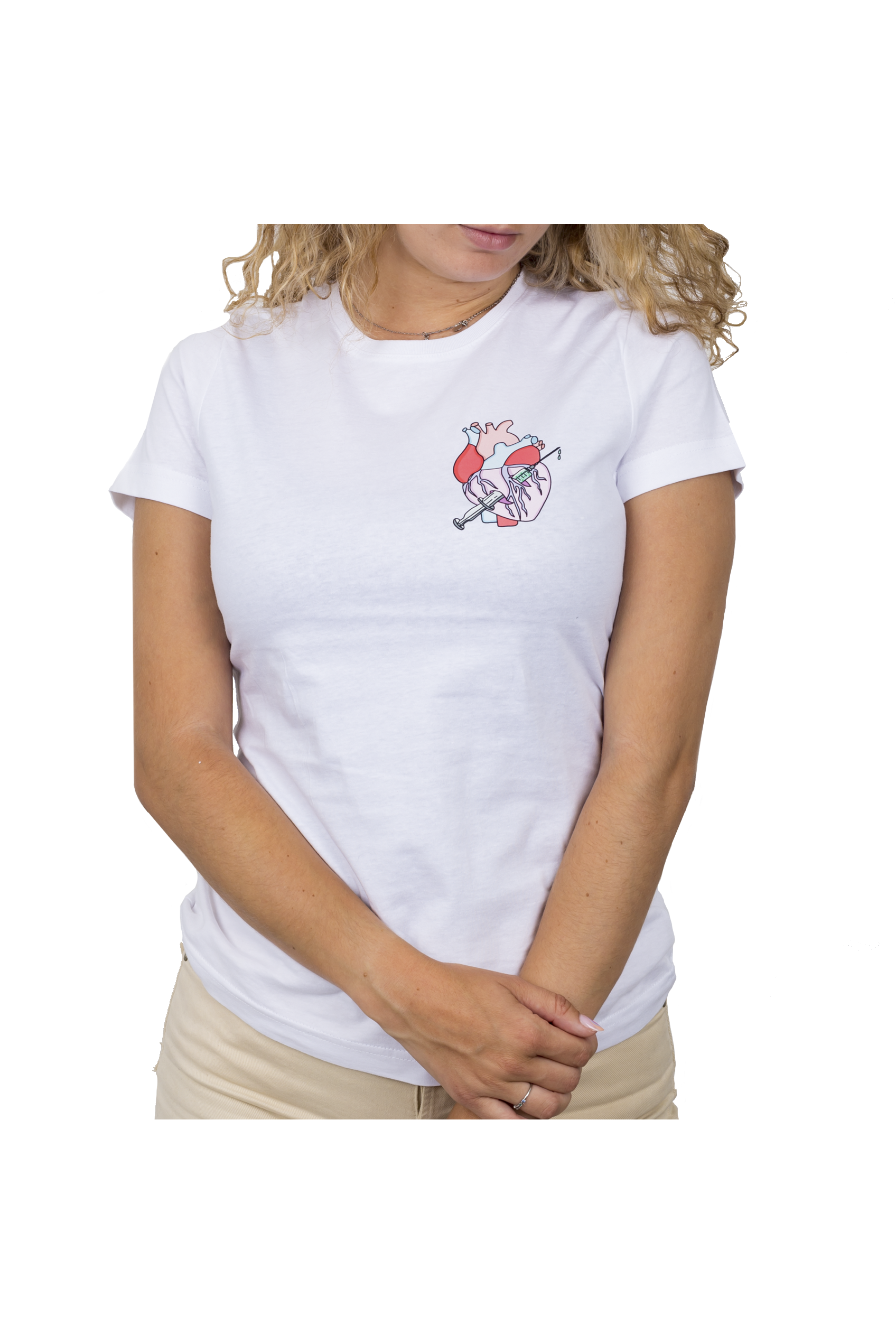 T-shirt branca mulher - Rebelheart @anni.ghtingale
