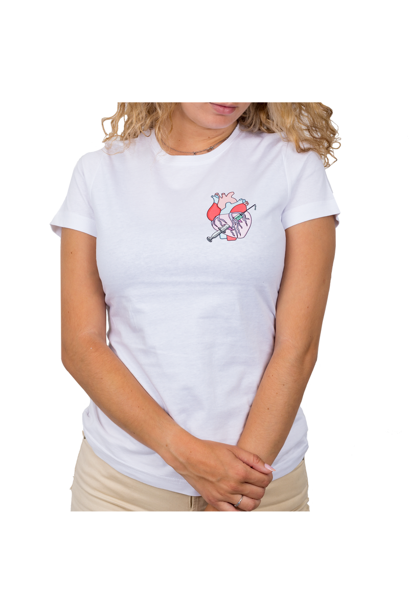 T-shirt branca mulher - Rebelheart @anni.ghtingale-zoom-