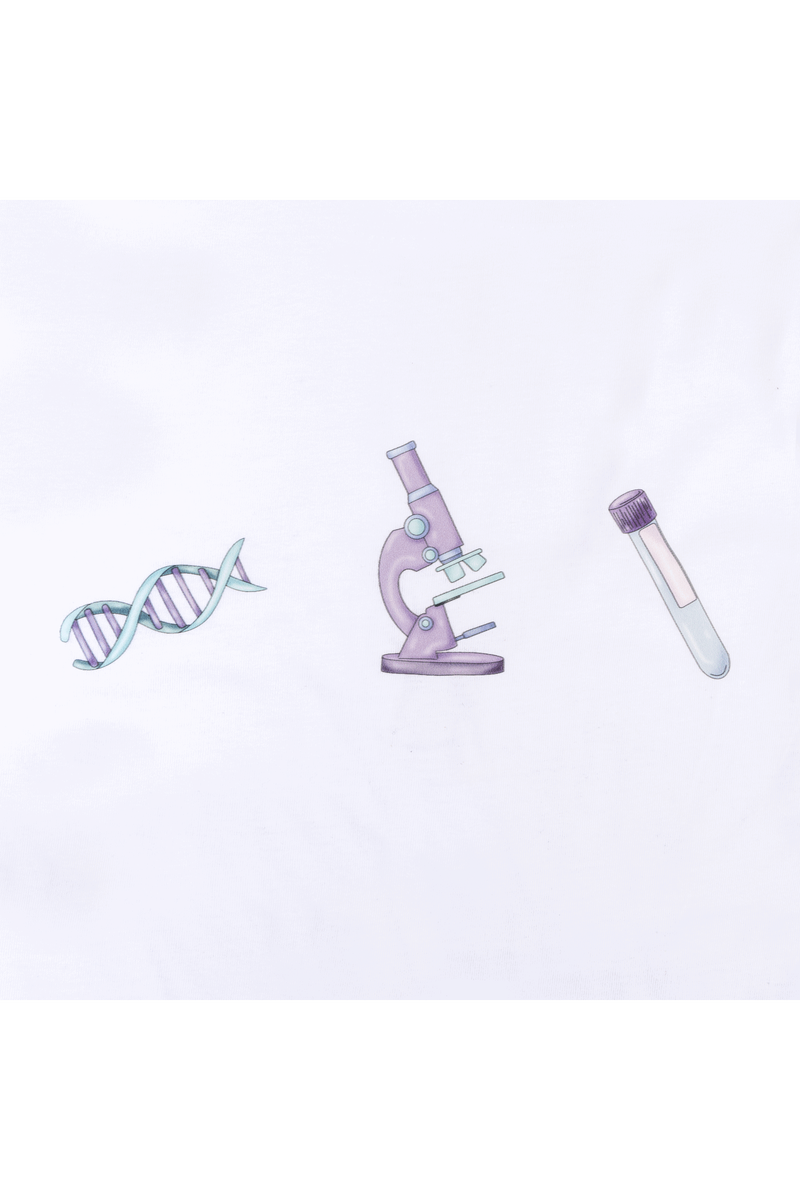 Women's white printed t-shirt - Lab Technician @elartedecuidar_-zoom-