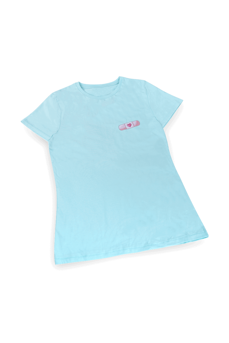 Eco Women's Aqua T-Shirt - Band-Aid @elartedecuidar_-zoom-