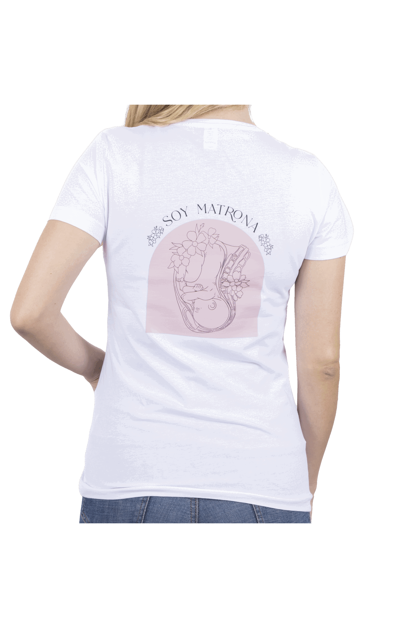 Women's white t-shirt - I am a midwife @elartedecuidar-zoom-2