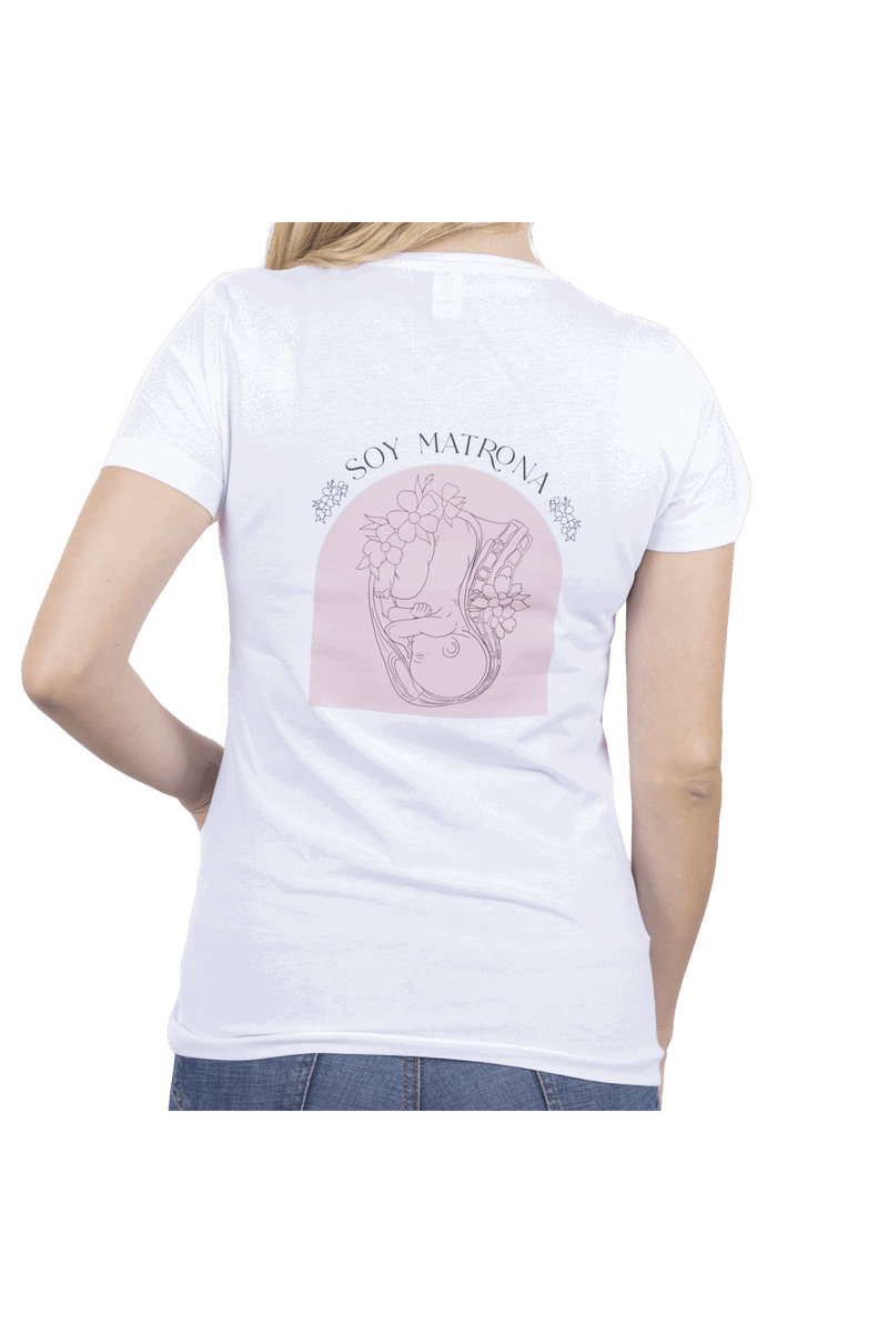 Women's white t-shirt - I am a midwife @elartedecuidar-zoom-