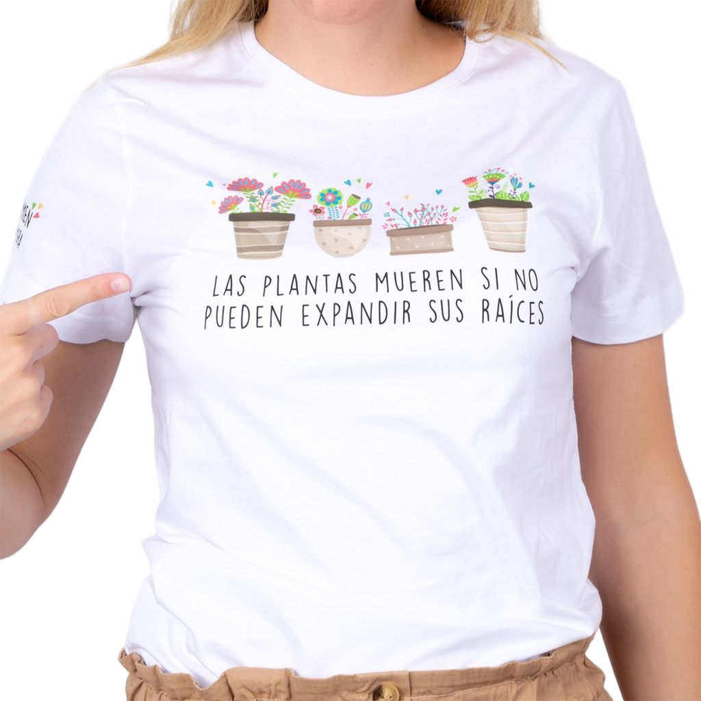 Women's white t-shirt - Plants-1