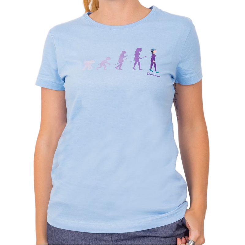 Women's light blue t-shirt - printed-zoom-
