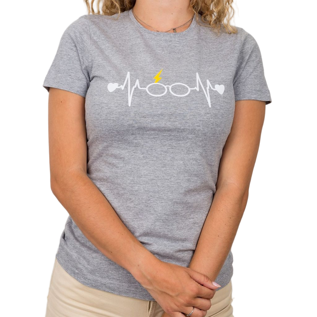 Women's grey t-shirt - printed