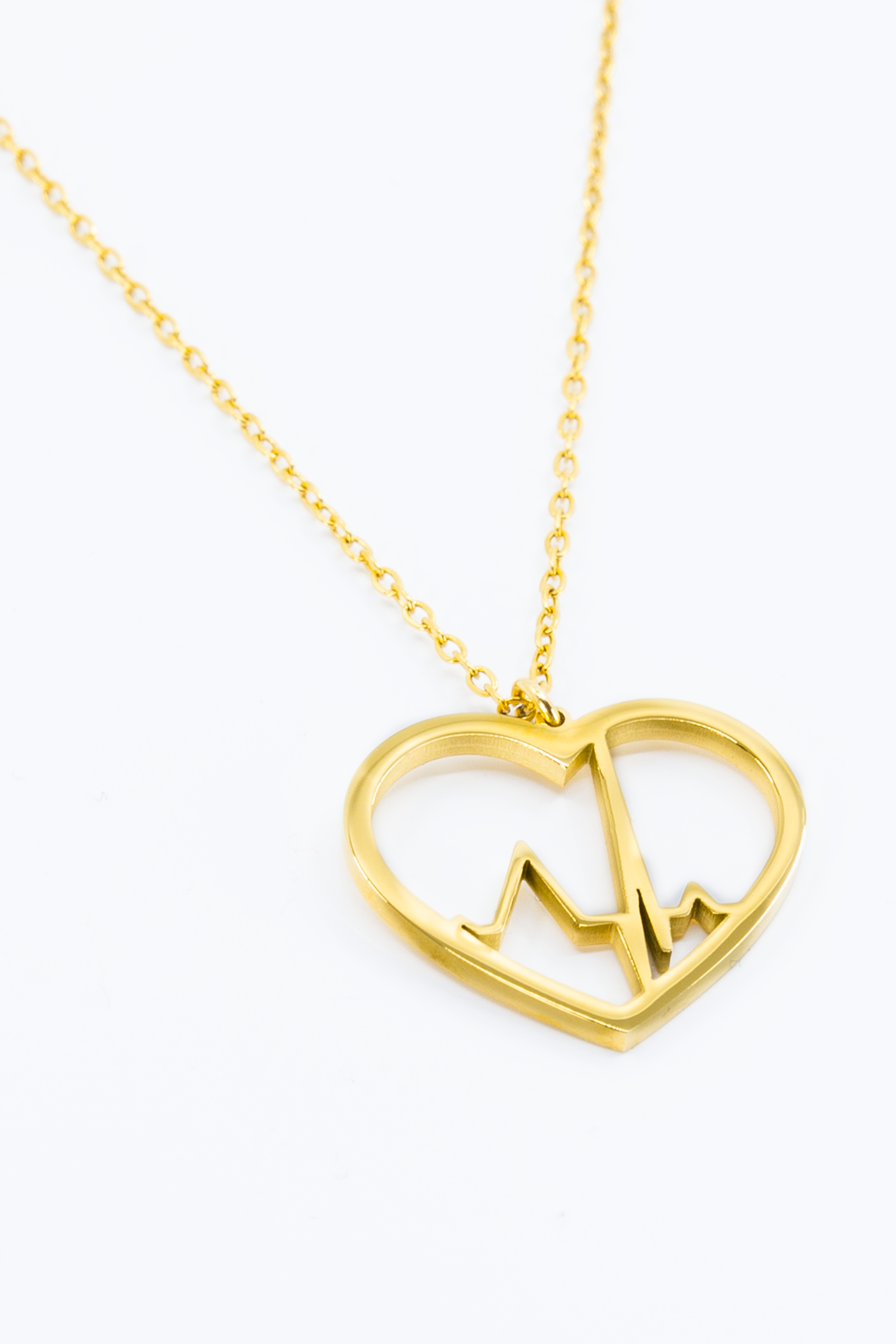 Heartbeat Pendant in gold or silver-zoom-1
