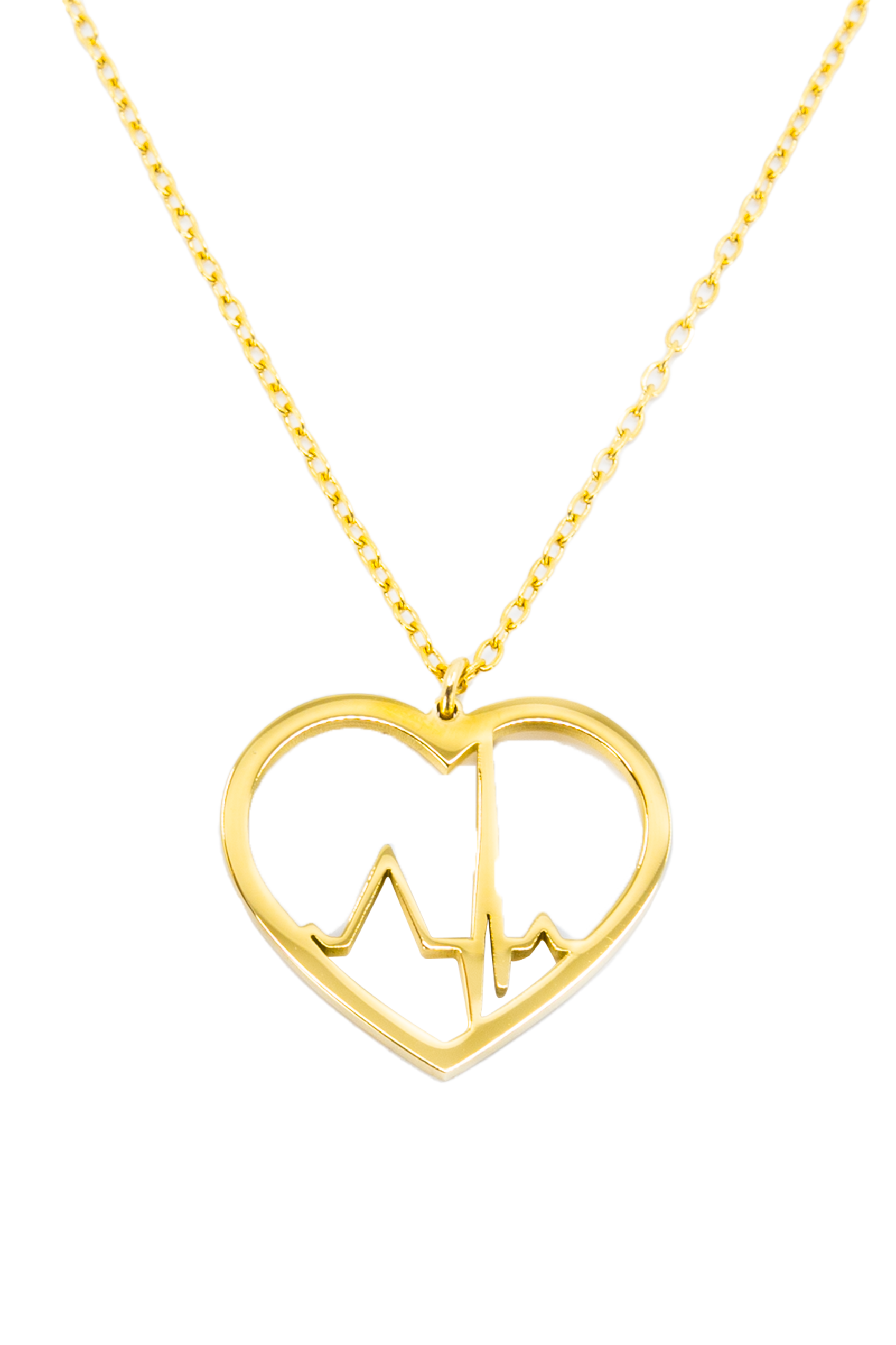 Heartbeat Pendant in gold or silver-zoom-2