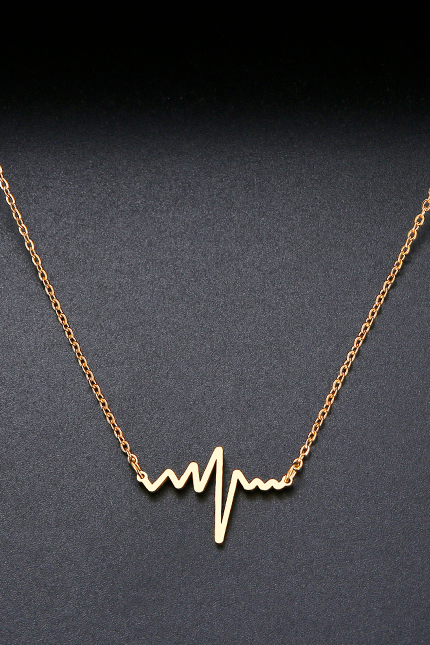 Heartbeat pendant - gold plated-zoom-2