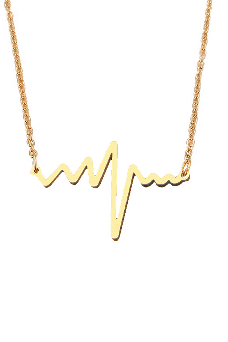 Heartbeat pendant - gold plated-zoom-