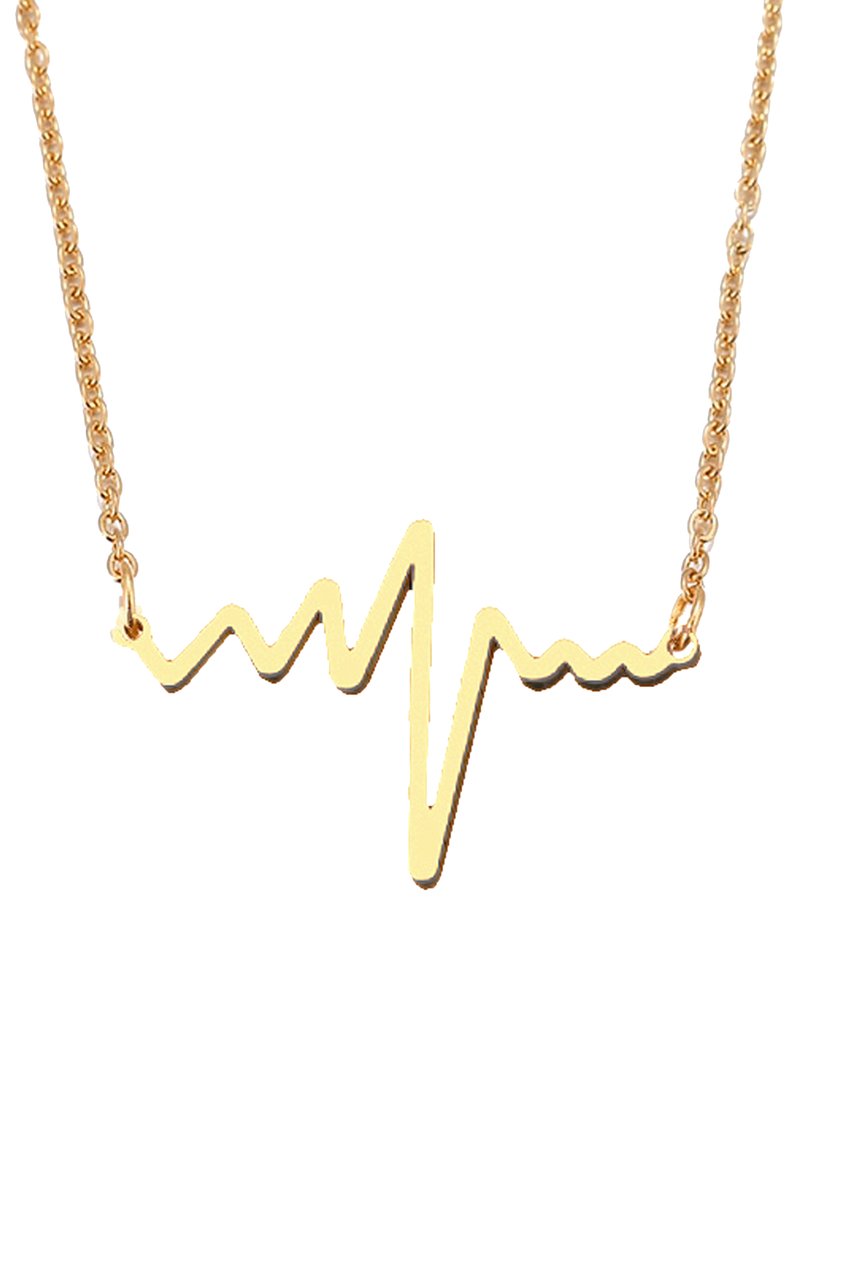 Heartbeat pendant - gold plated-zoom-1