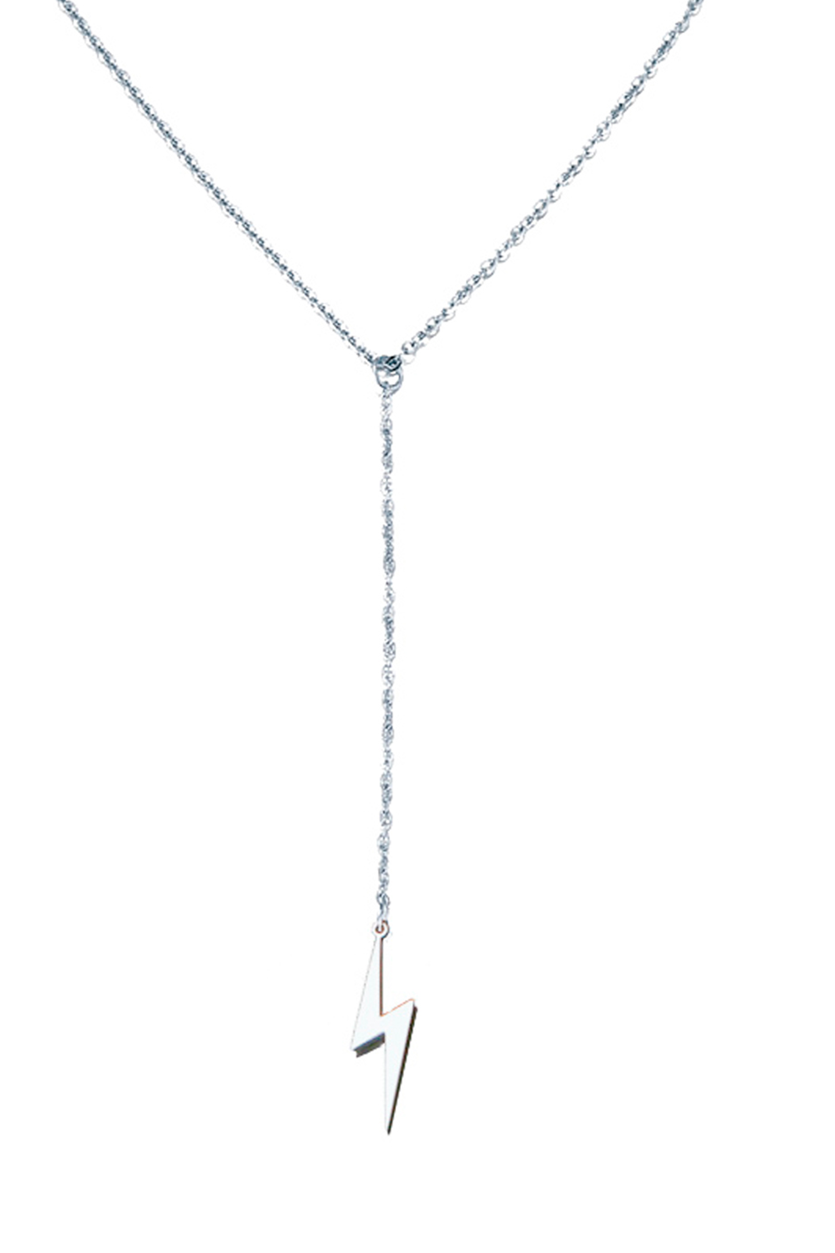 Lightning Bolt Pendant - Silver Finish Steel-zoom-2