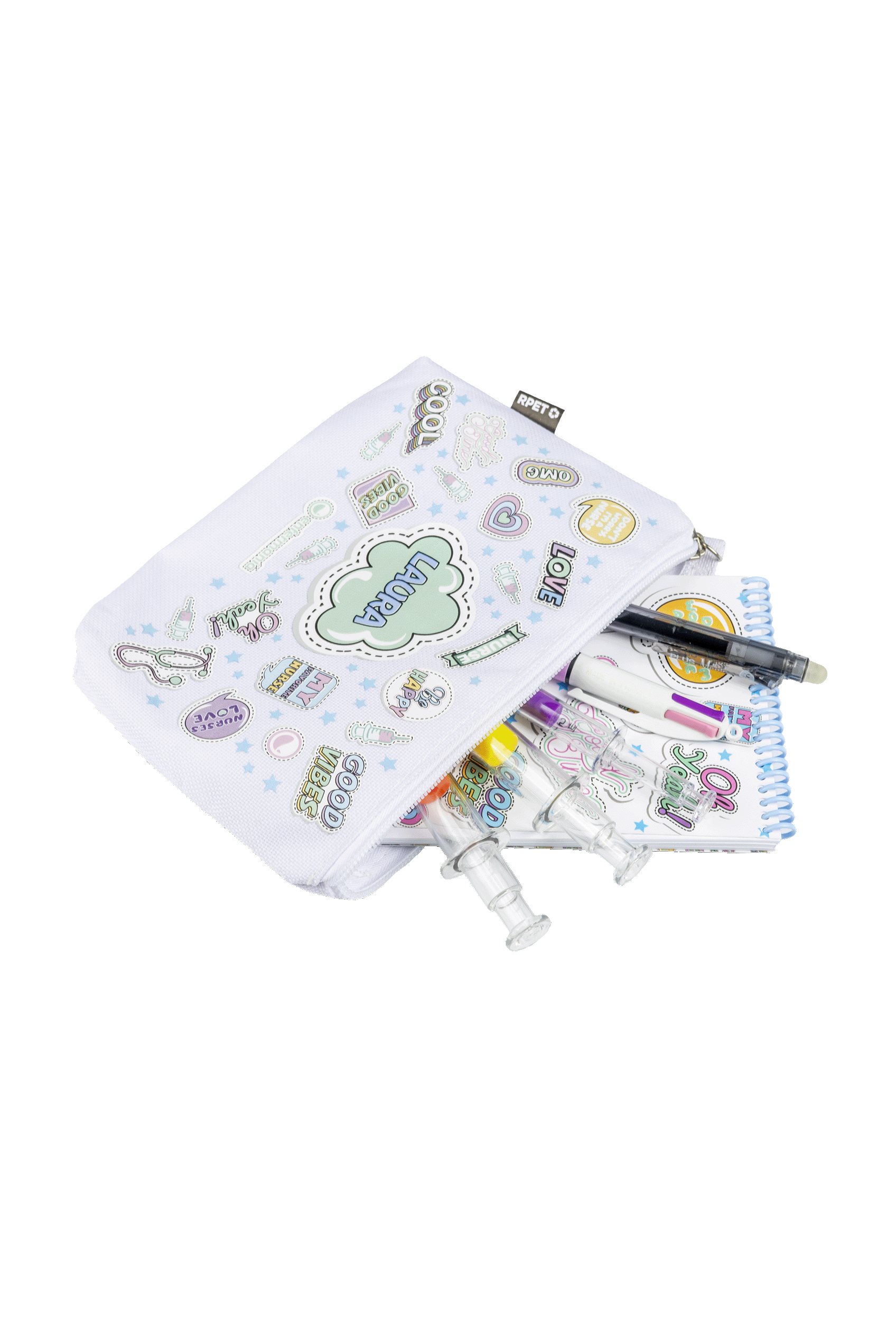 Customizable Pencil Case / Toiletry Bag - Stickers Collection-4