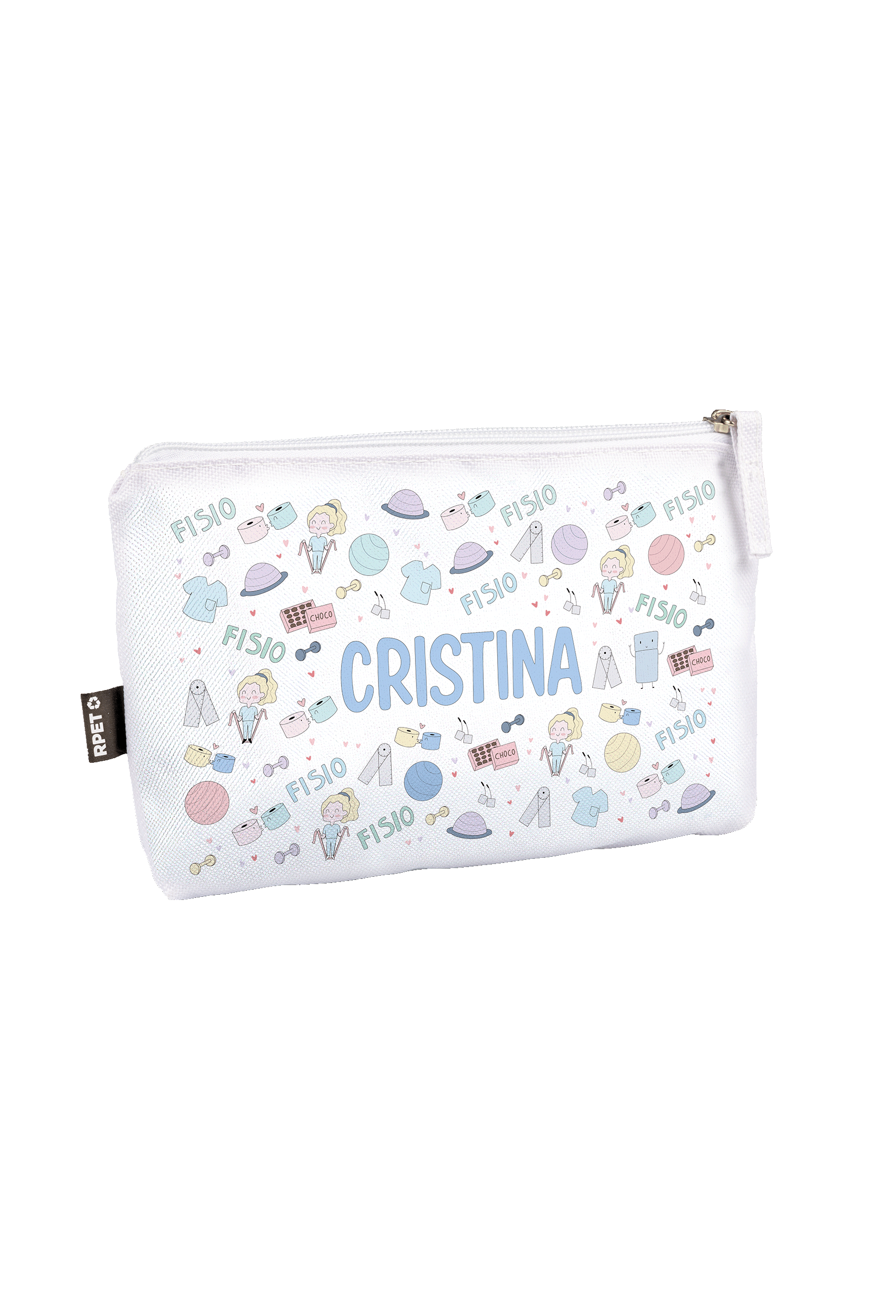 Customizable printed pencil case/toiletry bag - Fisio Pastel-1