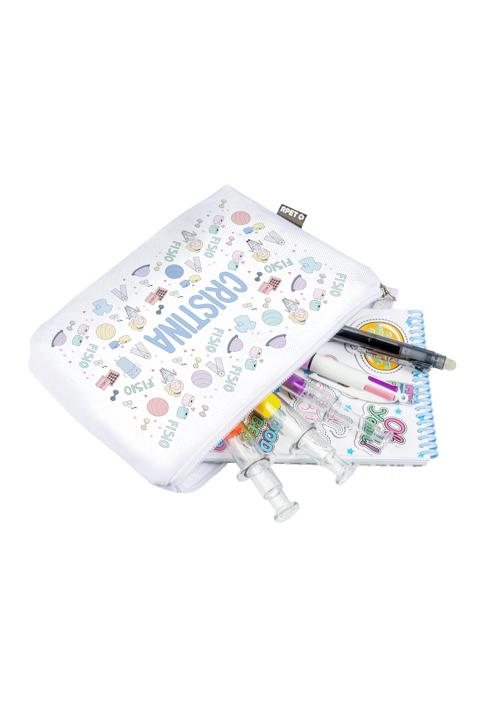Customizable printed pencil case/toiletry bag - Fisio Pastel-4