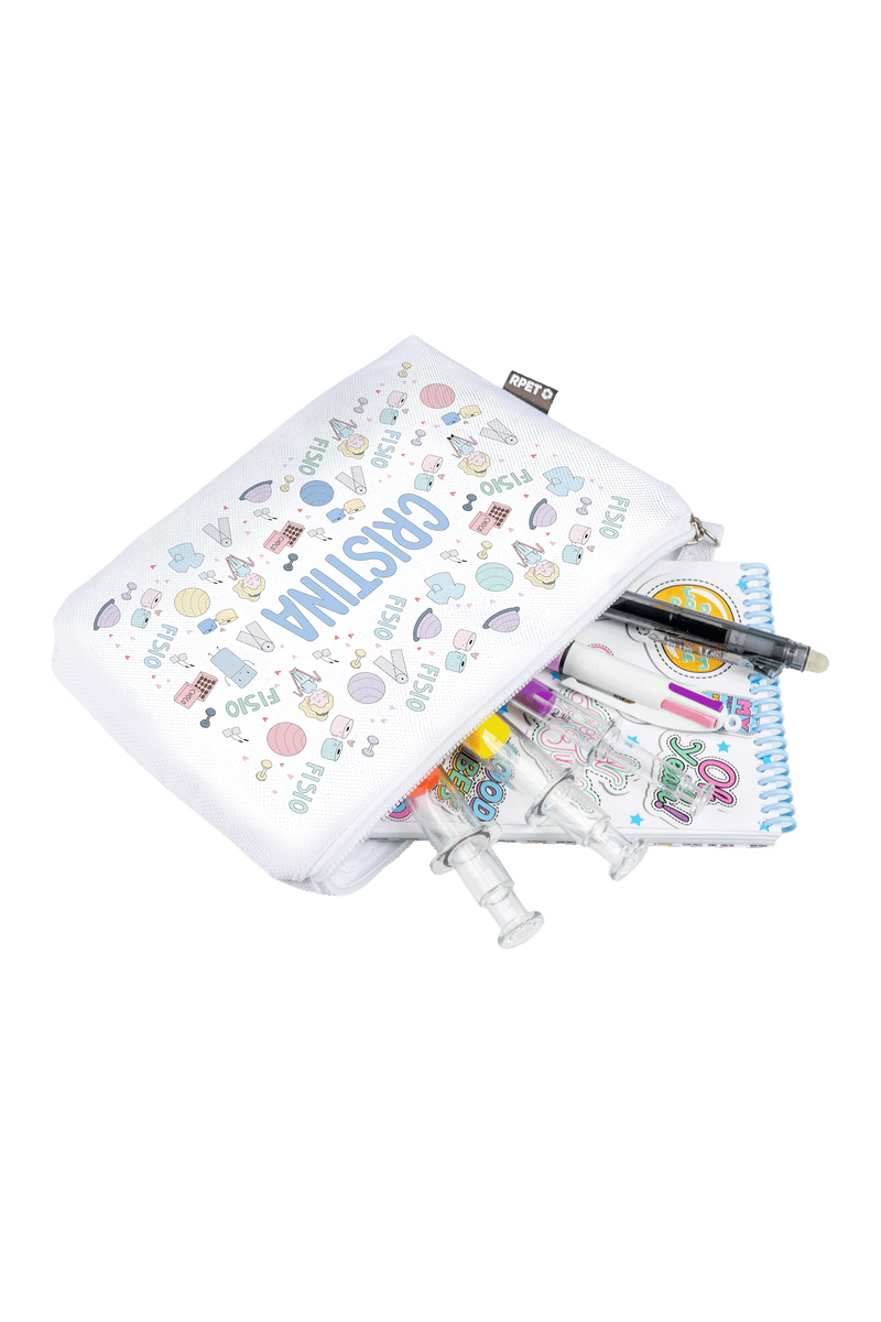 Customizable printed pencil case/toiletry bag - Fisio Pastel-zoom-