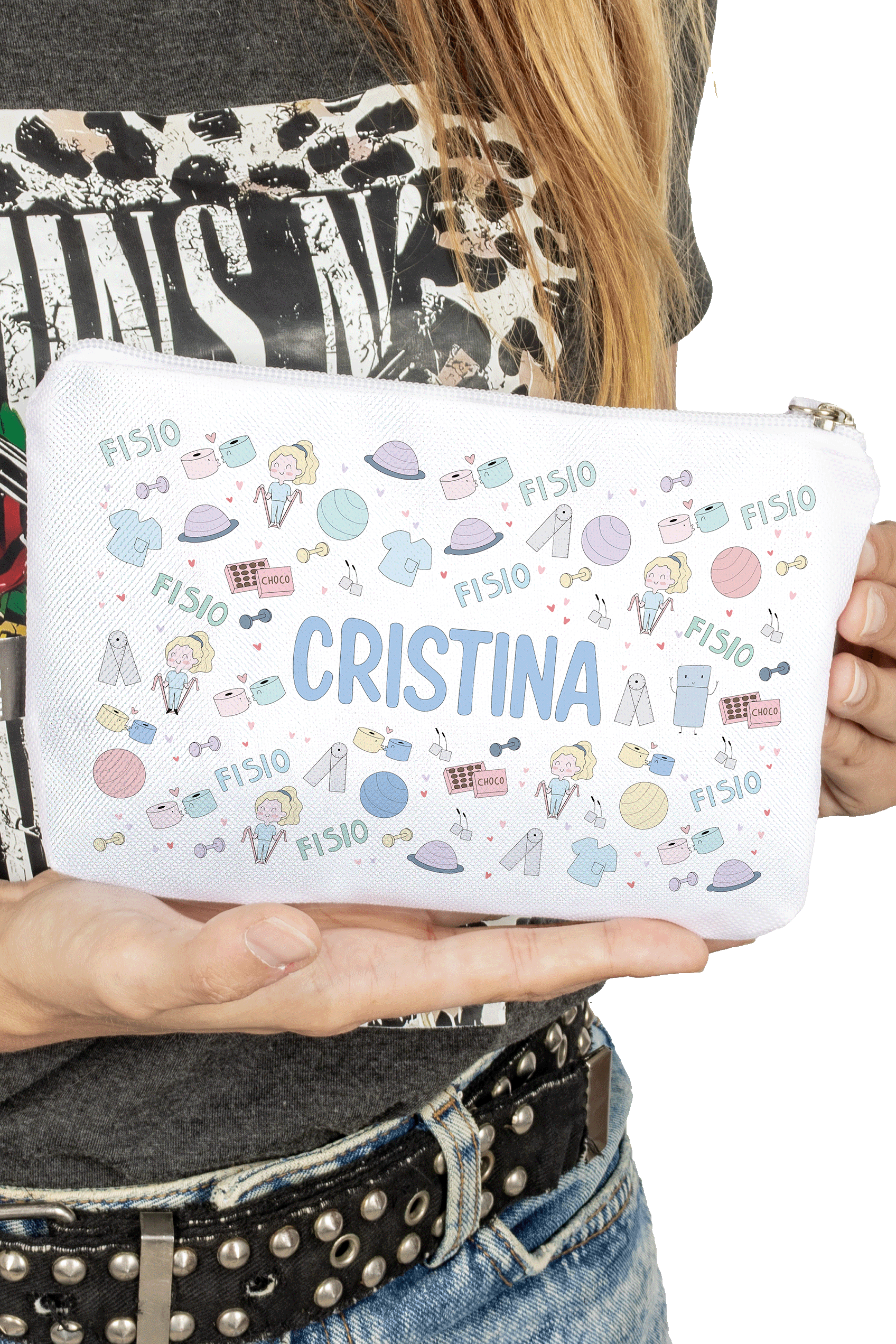 Customizable printed pencil case/toiletry bag - Fisio Pastel-2