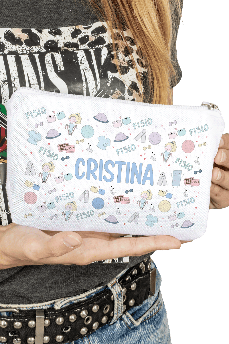 Customizable printed pencil case/toiletry bag - Fisio Pastel-zoom-
