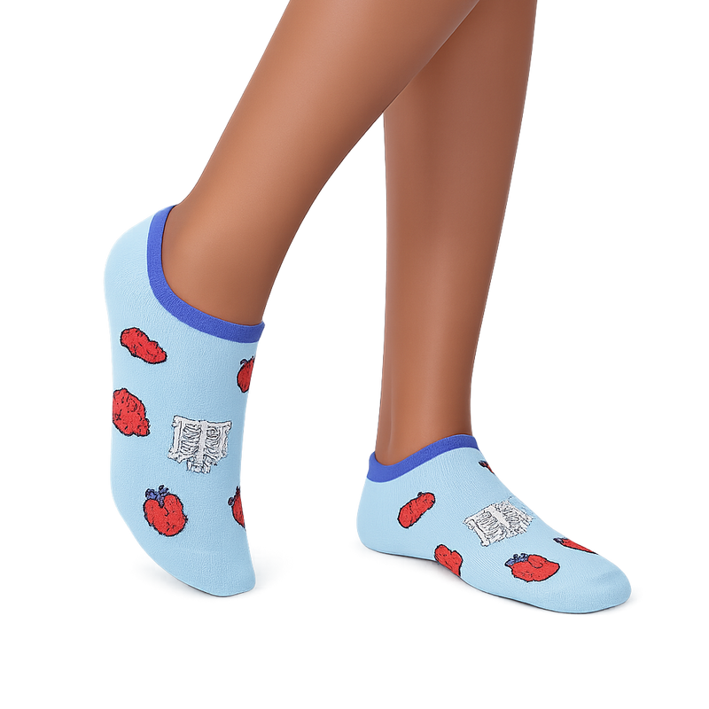 Printed Ankle Socks – Anatomy -zoom-
