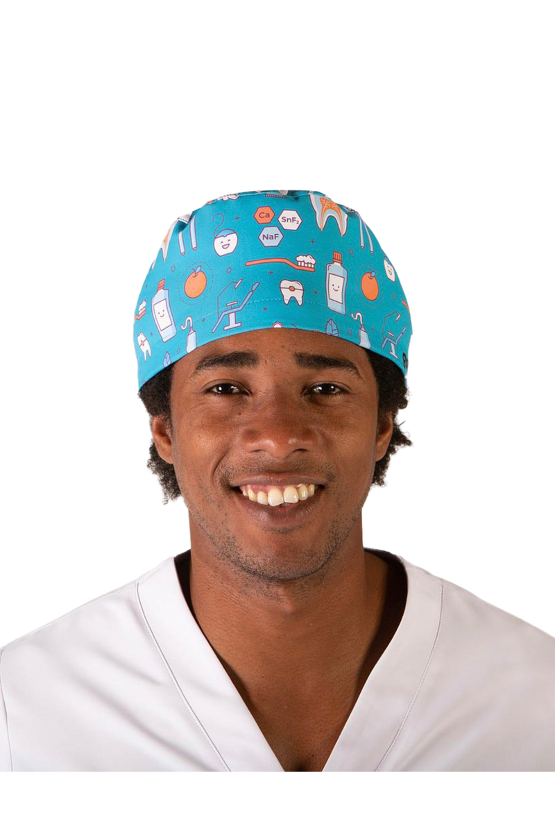 Microfiber surgical cap with print - molars-zoom-