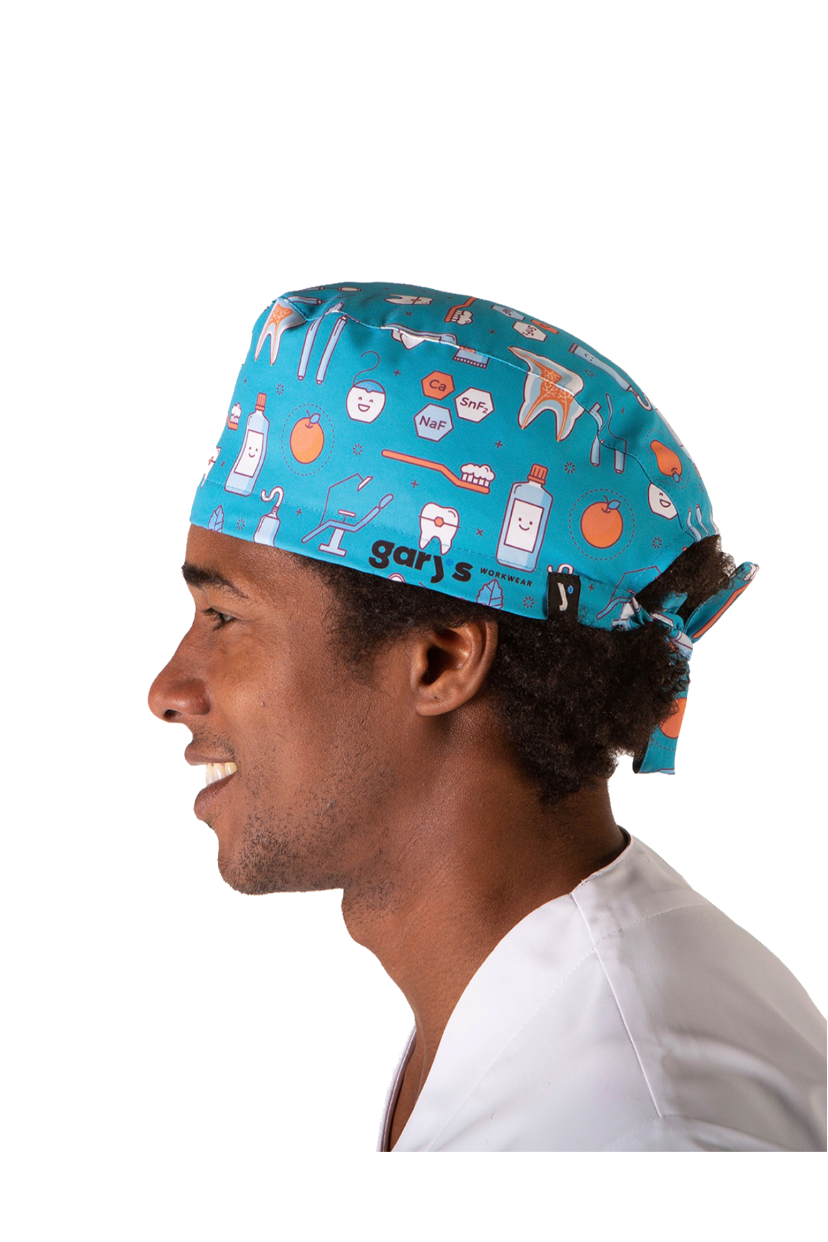 Microfiber surgical cap with print - molars-zoom-2