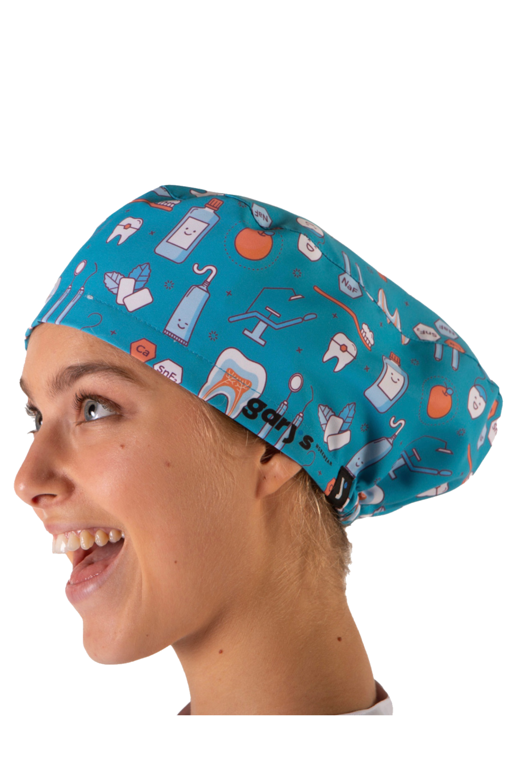 Microfiber surgical cap with print - molars-zoom-4
