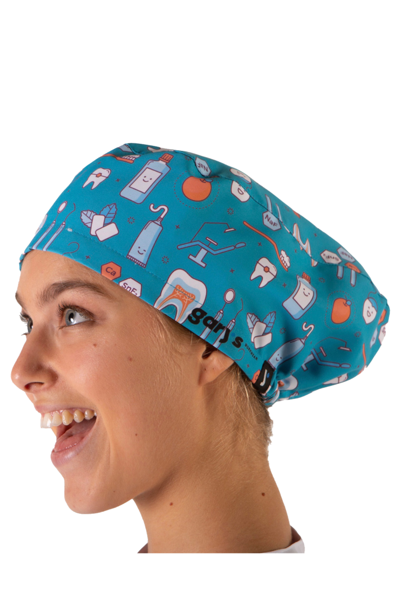 Microfiber surgical cap with print - molars-zoom-
